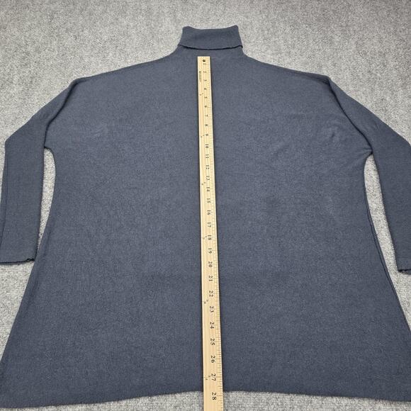 Soft Surroundings Sweater Womens Petite Small Blue Wool Angora Turtleneck Tunic - Picture 6 of 15